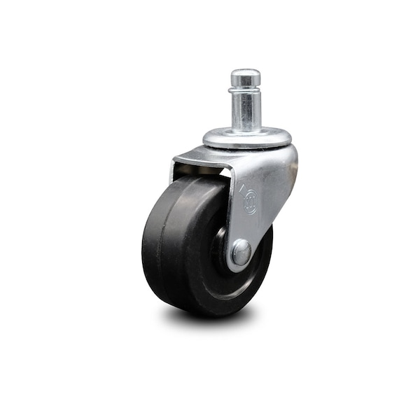 2 Inch Soft Rubber Wheel 7/8 Grip Ring Stem Caster
